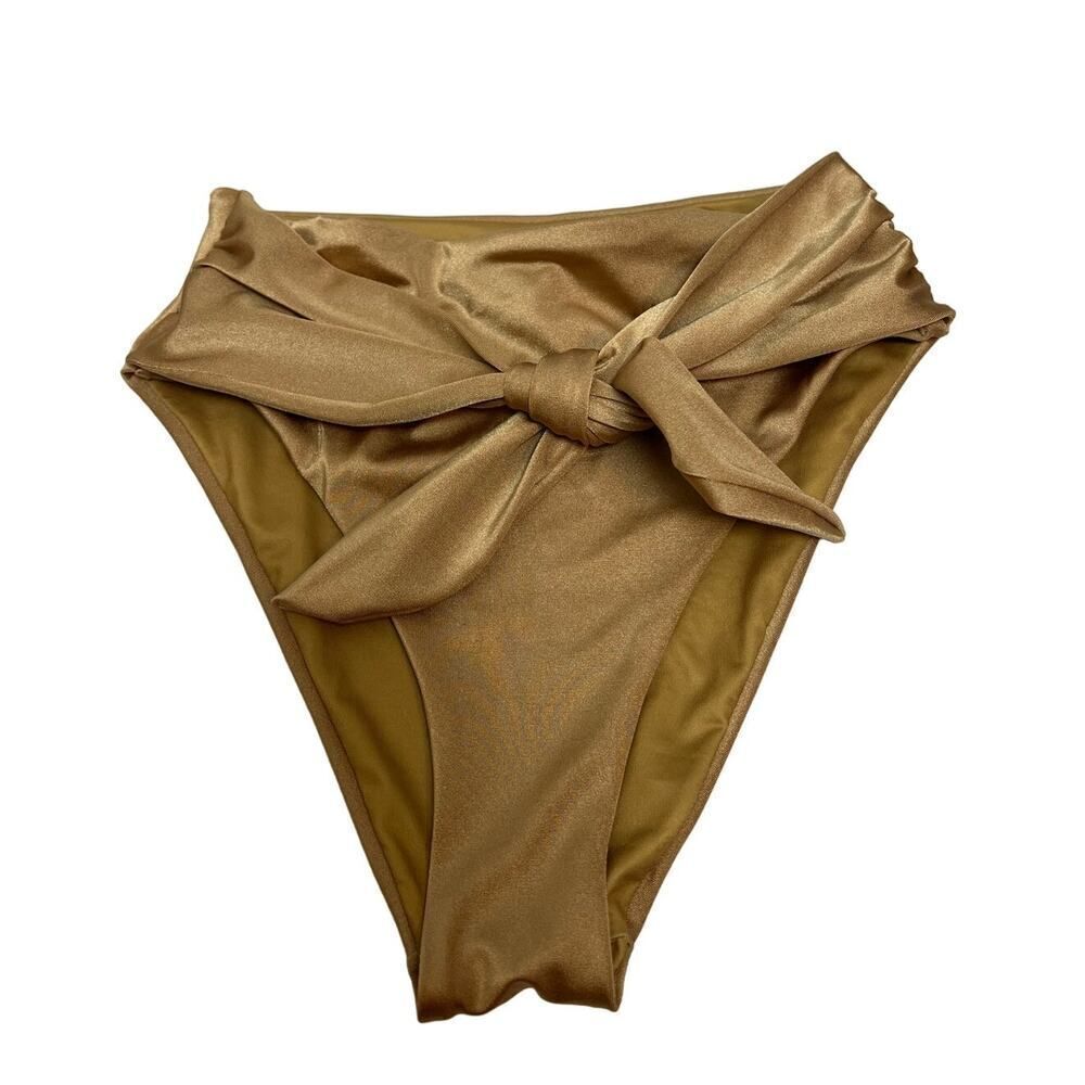 Agua Bendita GOLD Isabella Bikini Bottoms Sz. S - Picture 2 of 4